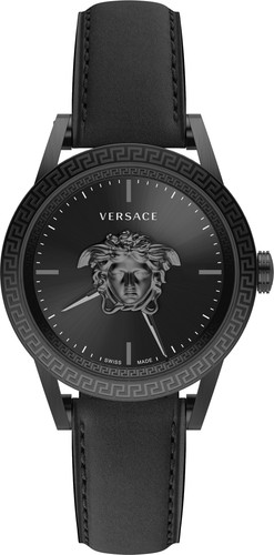 Versace VERD01520 Palazzo Empire nero pelle orologio da polso uomo NUOVO