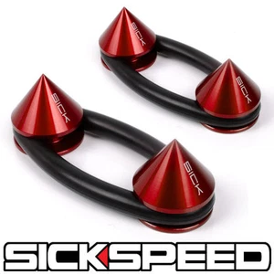 RED SPIKED ALUMINUM BUMPER QUICK RELEASE FASTENERS KIT FOR TRUNK HATCH P11 - Picture 1 of 1