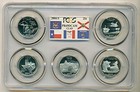 2004 S Clad State Quarters ensemble épreuve étiquette drapeau PR69 DCAM