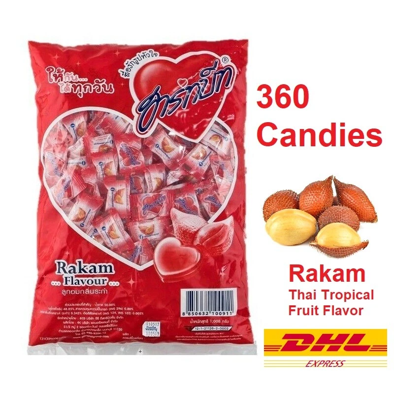 360 caramelos HEARTBEAT RAKAM sabor fruta tailandesa tropical forma de corazón DULCE Y ÁCIDO Foto 1 de 4