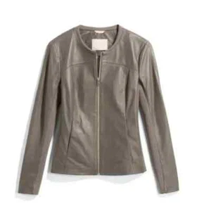 Soia & Kyo Sianne Lammleder Kragenlose Jacke Dunkelgrau Damen XL - Bild 1 von 7