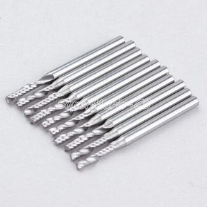 10x 1/8 Zoll Hartmetall hochwertiger einflutiger Spiralbit CED 2,5 mm CEL 12 mm - Bild 1 von 3