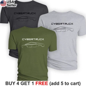Tesla Cybertruck T-Shirt Motors Logo Elon Musk Beast Mode Car Racing Model BTS06 - Picture 1 of 17
