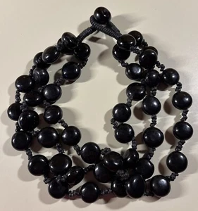 Collier de perles noires multi brins Rara Avis déclaration piste - Photo 1/11