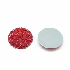10 pcs Druzy Resin Embellishment Cabochons Red – 10mm – Shimmer Style - Picture 1 of 2