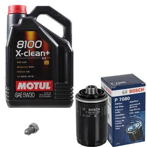 BOSCH Ölfilter 5L Motul 8100 X-clean+ 5W-30 für Audi VW A3 1.8 TFSI 2.0 - Bild 1 von 8