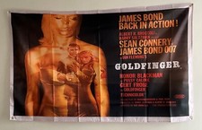 JAMES BOND 007 GOLDFINGER MOVIE POSTER 5x3 FOOT WALL FLAG - SEAN CONNERY