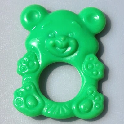 Vintage The First Years Baby Teether Teething Ring - Green BEAR  - Image 1 of 2