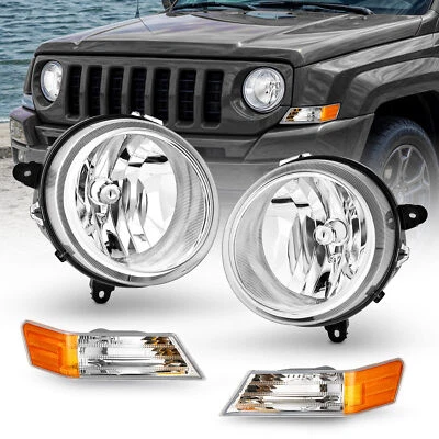 Headlight and Corner Light Kit for 2007-2017 Jeep Patriot Left Right Pair Chrome Foto 1 de 4