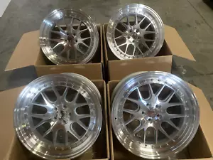 18x9.5 +35 Aodhan DS06 5x100 Silver w/Machined Face Wheels (Used Set) - Picture 1 of 6