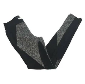 Womens Venus Size 2 Black Gray Color Block Leggings Heathered Cotton Blend - Picture 1 of 4