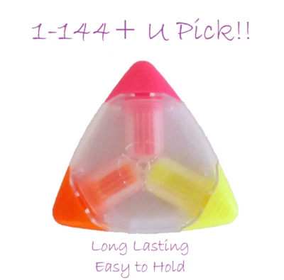Tri-Color Triangle EZ Grip Highlighter Pen Marker (Sharpie Style) Chisel Tip - Image 1 of 4