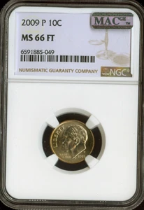2009 P Roosevelt Dime NGC MS66 FT QUALITY✔️ - Picture 1 of 2