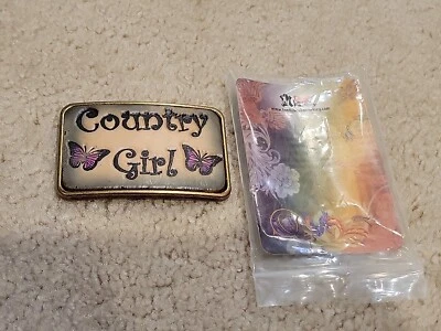 Hebilla de cinturón de cuero tandy country girl vintage Foto 1 de 4