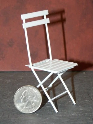 Silla miniatura de metal blanco para casa de muñecas Reutter escala 1:12 E35 Dollys Gallery Foto 1 de 2