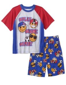 Faded Glory Youth Boys Emoji  Pajama Set  Size Med 8