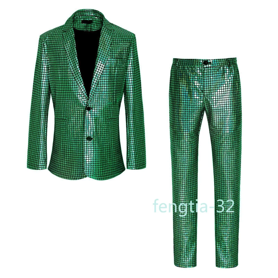 Para hombres Cosplay Blazer Disco Disfraz Fiesta Escenario Brillante Genial Show Uniforme Halloween Foto 1 de 4