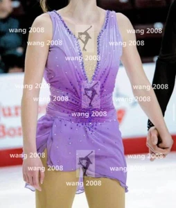 ice figure skating competition dress Gymnastics costum dance Dress dyeing purple - Picture 1 of 7