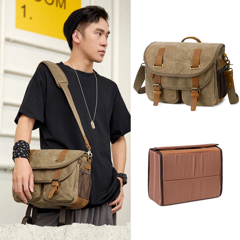 Bolso impermeable de lona SLR para cámara estuche de hombro para Nikon Canon Sony Foto 1 de 4