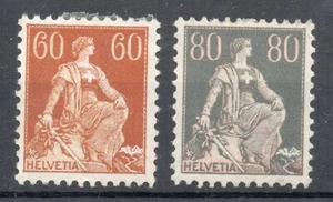 1916 - Svizzera - Tipi di emissioni precedenti, coppia 60 c. + 80 c. MH - Picture 1 of 1
