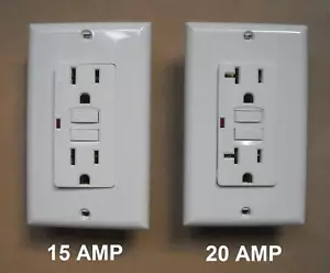15A 20A A GFI GFCI WALL RECEPTACLE BROWN BLACK GRAY ALMOND IVORY WHITE LED LIGHT - Picture 1 of 3