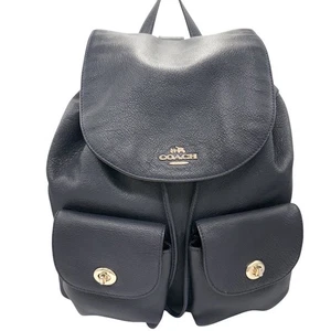 Authentischer Coach Top Zustand F37410 Rucksack Tasche Gold Hardware Leder schwarz - Bild 1 von 19