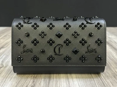 Christian Louboutin Paloma Clutch Grained Calf Leather Spikes Loubinthesky - NEW - Image 1 of 4