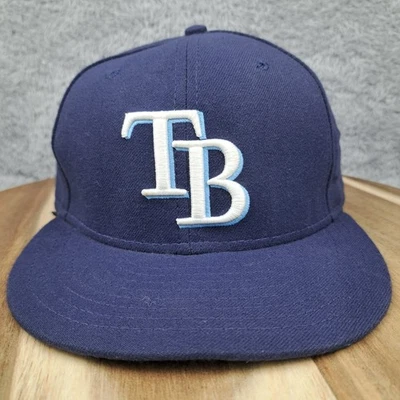 Tampa Bay Rays Hat Cap Fitted 7 5/8 Blue New Era 59 Fifty MLB Baseball Mens  - Image 1 of 4