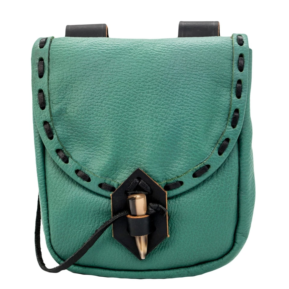 Bolsa de cinturón de cuero medieval bolsa de cintura renacentista accesorio de disfraz - verde Foto 1 de 1