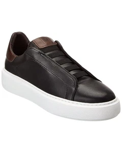 Zapatilla deportiva de cuero para hombre M By Bruno Magli Lisbon negra 12 - Imagen 1 de 5