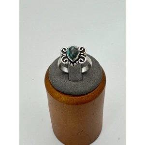 Labradorite Stone Estate Ring .925 Stone Sz 6.5, 3 Grams - Picture 1 of 3