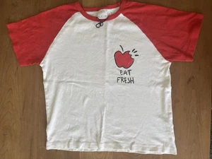 ZARA Apple “Super Good Day” Crop Ringer Tee Girls Sz 9 White Funny Graphic Shirt - Picture 1 of 6