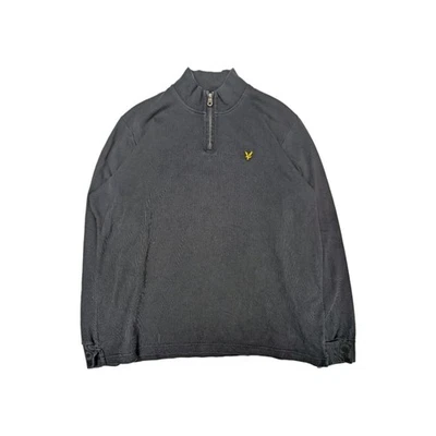 Lyle & Scott Interlock Quarter Zip Sweatshirt Charcoal Marl Size XXL - RRP £85 - Image 1 of 4