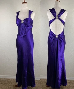 Maxi Vestido de Noche De Colección Nightways 4 Sin Espalda Babydoll Púrpura Satén Hada Slip Y2k - Imagen 1 de 7
