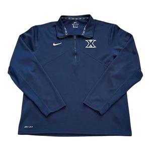Nike Xavier Musketeers Blue Dri Fit Quarter Zip Lightweight Sweatshirt Mens XL - Picture 1 of 9