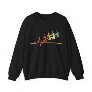 Badminton Sweatshirt, Heartbeat Badminton Fans Badminton Players Sweatshirt - Picture 1 of 10