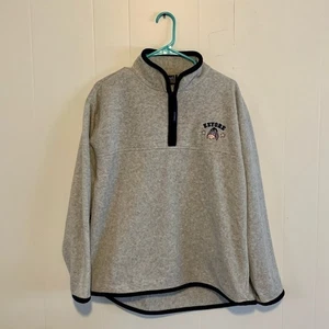 VTG 90s y2k Pooh Disney Eeyore Embroidered Fleece Logo Face 100 Acre Med Zip - Picture 1 of 11
