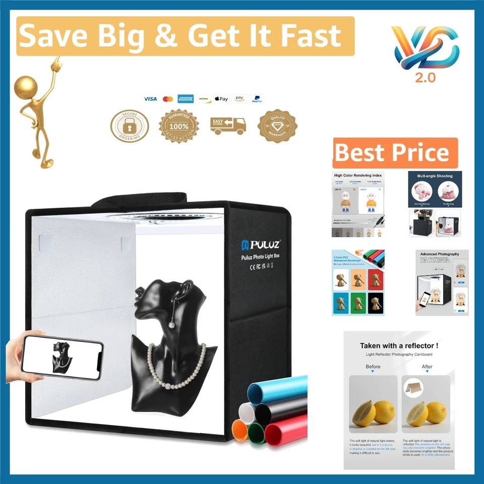 Mini Photo Studio Light Box Portable Folding Tent Kit LED Light CRI95