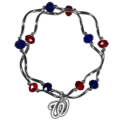 Washington Nationals Crystal Beads Bracelet Licensed MLB Baseball Jewelry - Image 1 of 3