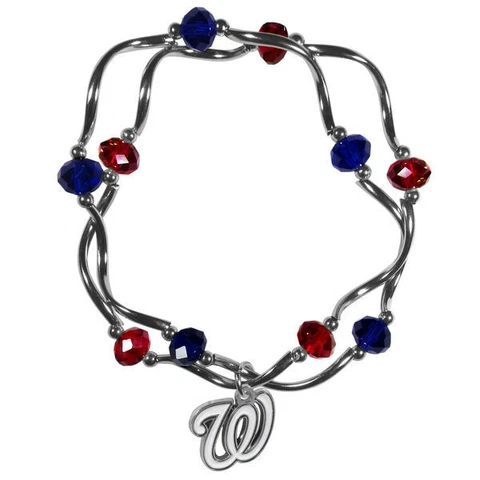Washington Nationals Crystal Beads Bracelet Licensed MLB Baseball Jewelry Cover