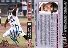 Antonio Senzatela Signed 2015 Grandstand Modesto Nuts #NNO Card Auto AU