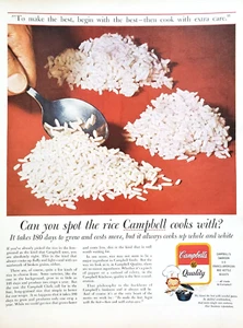 PRINT AD Campbells Rice 1963 10.5x13 180 Days Quality - Picture 1 of 1