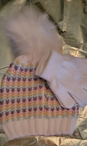 NUEVO CON ETIQUETAS Capelli New York, 2 piezas Multicolor Sombrero y Guantes Talla S/M (4-6 años) Conjunto Clima Frío - Imagen 1 de 3