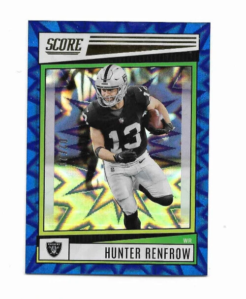 2022 Score Blue Explosion #123 Hunter Renfrow 2/20 Las Vegas Raiders - Image 1 of 1