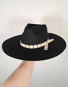 Brixton 100% Wool Felt Fedora Hat We The Free - Black (Size M) 7  1/4 (58 cm) 