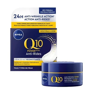 NIVEA Q10 plus Anti-Wrinkle Night Care 50ml - Pack of 2 - Picture 1 of 4