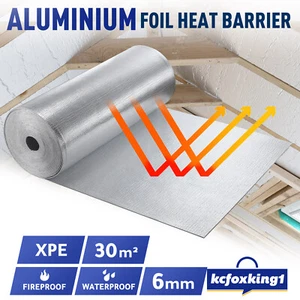 Foil Heat Barrier Shield 30SQM Heat Noise Insulation Reflective Radiant Rolls - Picture 1 of 12