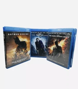 Dark Knight Trilogy Blu-ray Batman Begins Rises Heath Ledger Joker Bane Nolan - Picture 1 of 9