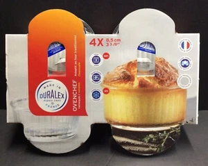 Duralex Oven Chef Glass Ramekins for Crème Brulee Desserts 8.5cm,Set of 4 France - Picture 1 of 8