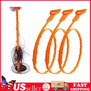3X Turbo Cleaner Sink Snake Dredger Unclog Drain Hair Fixed Brush Removal Tool - Picture 1 of 6